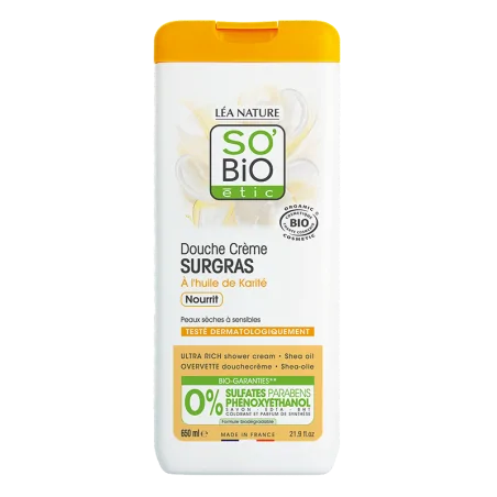 SO BIO DOUCHE CRÈME SURGRAS À L'HUILE DE KARITÉ 650ML