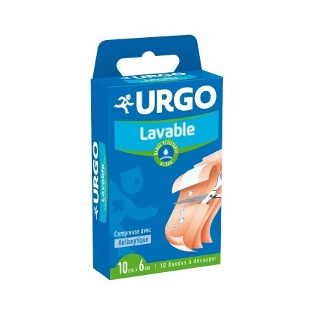 URGO LAVABLE 10 BANDES A DÉCOUPER 10CM X 6CM