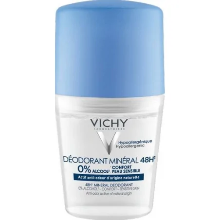 VICHY DÉODORANT MINÉRAL PEAU SENSIBLE 48H SANS SELS D’ALUMINIUM 50ML