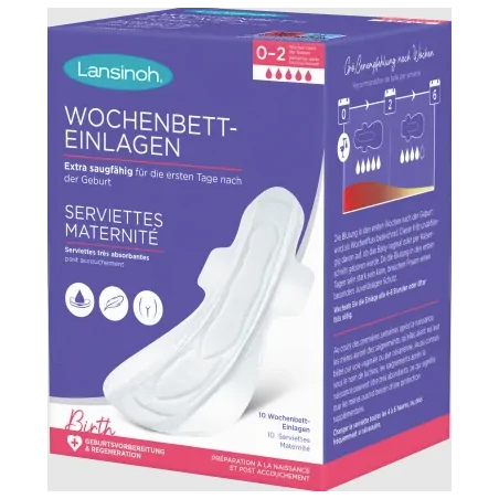 LANSINOH SERVIETTE MATERNITÉ 10 UNITÉS