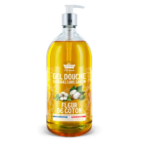 LES PETITS BAINS DE PROVENCE GEL DOUCHE FLEUR DE COTON FLACON 1 LITRE