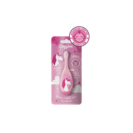 SAGYENE BROSSE À DENTS ERGONOMIQUE LICORNE ROSE 0-2ANS - A00137
