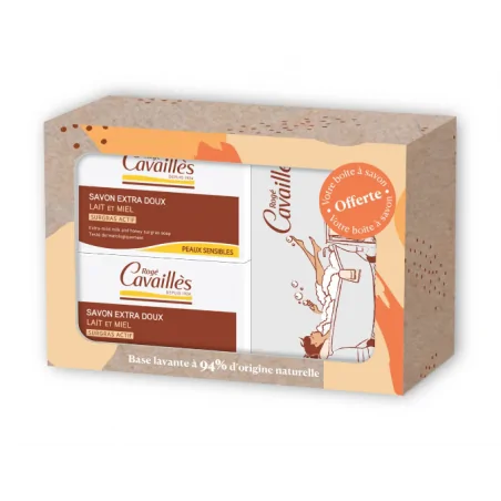 ROGE CAVAILLES SAVON PARFUME LAIT ET MIEL 250G X2 +BOITE OFFERTE