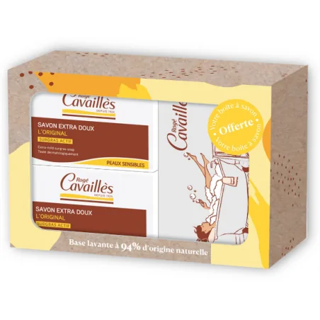 ROGE CAVAILLES SAVON SURGRAS EXTRA DOUX 250G X2 + BOITE OFFERTE