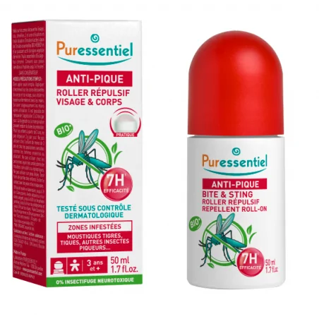 PURESSENTIEL ANTI-PIQUE ROLLER RÉPULSIF VISAGE ET CORPS 50ML