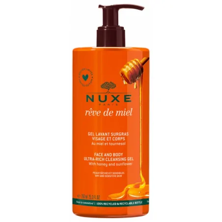 NUXE RÊVE DE MIEL GEL LAVANT SURGRAS VISAGE ET CORPS750 ML