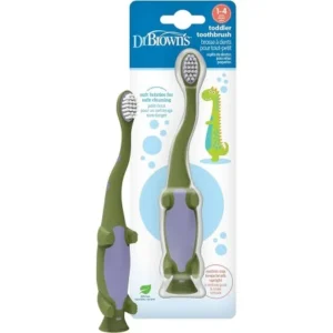 DR BROWNS BROSSE A DENTS BEBE 1-4 ANS DINOSAURE VERT