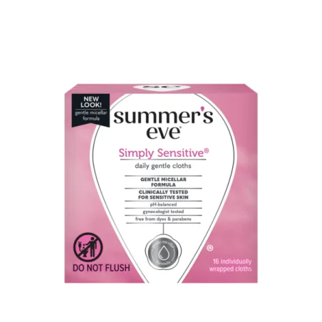SUMMER’S EVE SIMPLY SENSITIVE CLEANSING 16 CLOTHS