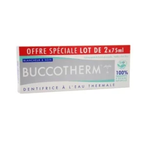 BUCCOTHERM DENTIFRICE BLANCHEUR ET SOIN 75ML X2 PACK