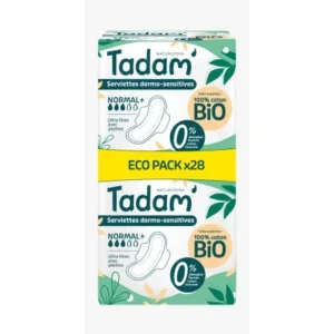 TADAM' SERVIETTES ULTRA FINES AVEC AILETTES NORMAL+ X14 X2 PACK PROMO