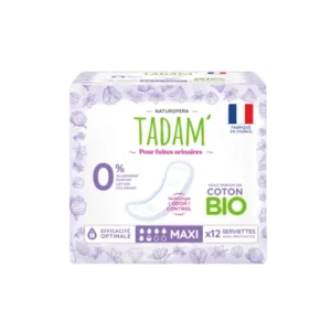 TADAM' SERVIETTES ECOLOGIQUES FUITES URINAIRES MAXI 12U