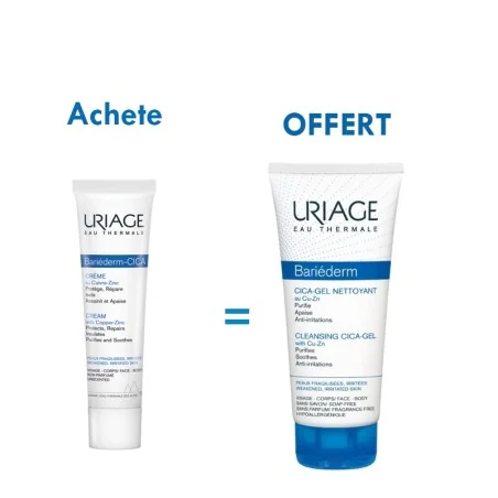 URIAGE BARIÉDERM CICA-CRÈME SPF50+ AU CUIVRE-ZINC 40 ML ACHETE + BARIÉDERM CICA-GEL NETTOYANT OFFERT