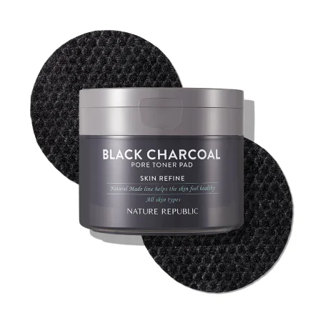 NATURE REPUBLIC TONER VISAGE PURIFIANT DÉTOX NATURAL MADE BLACK CHARCOAL PORE TONER PAD