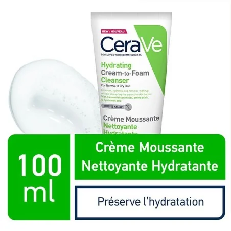 CERAVE CRÈME MOUSSANTE NETTOYANTE HYDRATANTE – 100 ML PNS