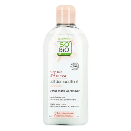 SO BIO LAIT DÉMAQUILLANT SOYEUX 200ML AU LAIT D'ANESSE