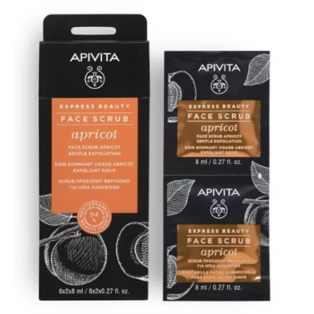 APIVITA EXPRESS BEAUTY GOMMAGE VISAGE EXFOLIATION DOUCE À L'ABRICOT 2X8 ML X6