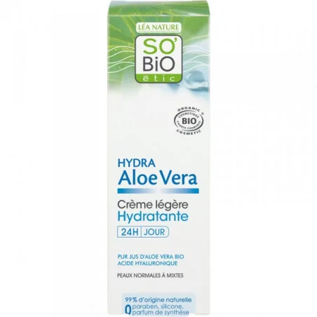 SO’BIO CREME LEGERE HYDRATANTE 24H, PEAUX NORMALES A MIXTES 50ML