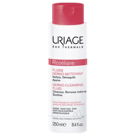 URIAGE ROSELIANE FLUIDE DERMO-NETTOYANT APAISANT 250ML NETTOIE - DÉMAQUILLE - APAISE