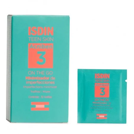 ISDIN TEEN SKIN ACNIBEN 3 ON THE GO MINIMISEUR D’IMPERFECTIONS 30 UNITÉS