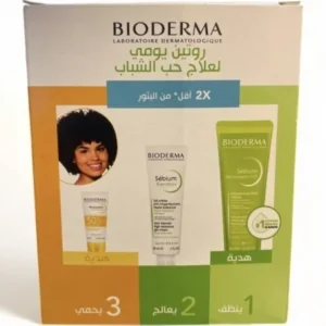 BIODERMA SÉBIUM KERATO+ 30ML + SÉBIUM GEL MOUSSANT ACTIF 45ML + PHOTODERM AQUAFLUIDE SPF50+ 5ML PACK
