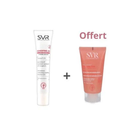 SVR SENSIFINE AR CREME RICHE 40ML ACHETE + TOPIALYSE GEL LAVANT 50ML OFFERT