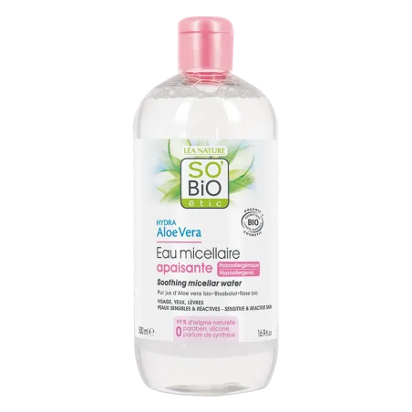 SO’BIO EAU MICELLAIRE PEAUX SENSIBLES ET REACTIVES 500ML