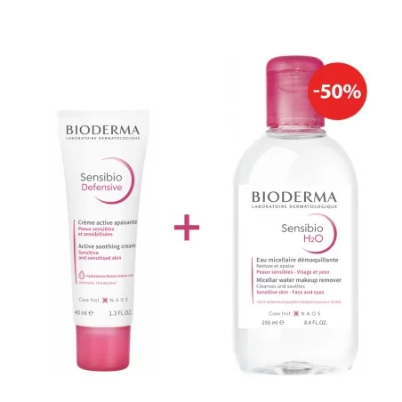 COFFRET BIODERMA SENSIBIO DEFENSIVE CRÈME 40ML + SENSIBIO H2O 250ML