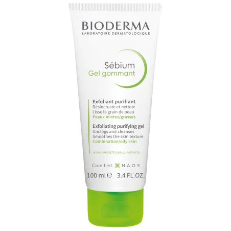 BIODERMA SEBIUM GEL GOMMANT PURIFIANT 100ML DÉSINCRUSTE ET NETTOIE