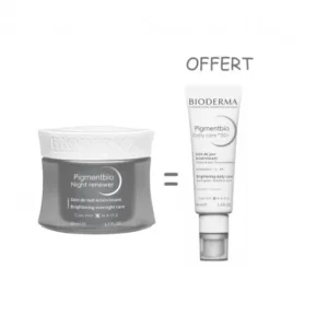 BIODERMA PIGMENTBIO NIGHT RENEWER 50ML ACHETE + PIGMENTBIO DAILY CARE SPF 50 40ML OFFERT