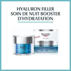 EUCERIN HYALURON-FILLER + 3X EFFECT, SOIN DE NUIT, BOOSTER D'HYDRATATION 50ML.