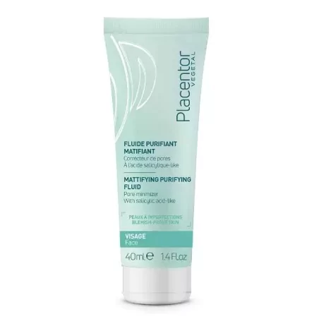 PLACENTOR FLUIDE PURIFIANT MATIFIANT "PEAUX MIXTES À GRASSES" 40ML