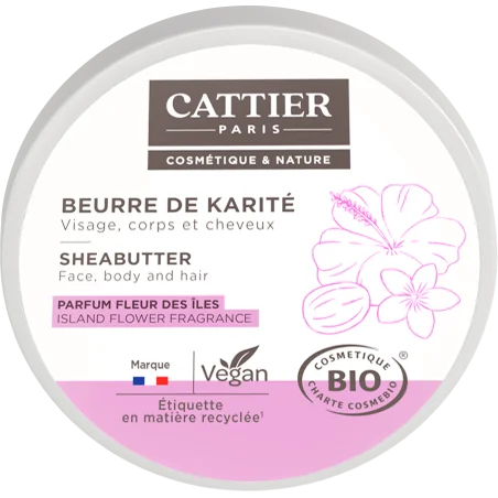 CATTIER BEURRE DE KARITE - FLEUR DES ILES 100G