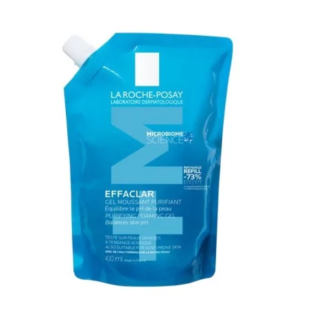 LA ROCHE-POSAY EFFACLAR GEL MOUSSANT PEAU GRASSE ACNÉIQUE RECHARGE | 400ML
