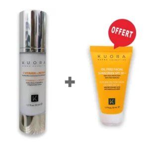 KUORA PACK SERUM GLOBAL VITAMINE C+RETINOL + ECRAN OIL FREE SPF50+
