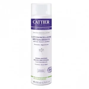 CATTIER LOTION MICELLAIRE RÉÉQUILIBRANTE BIO - VISAGE, YEUX ET LÈVRES ONDEÉE MERVEILLEUSE - 200 ML