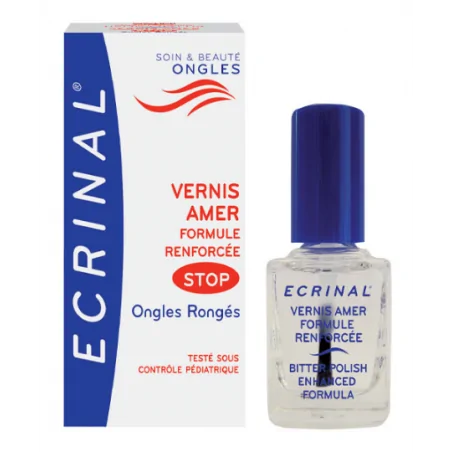 ECRINAL VERNIS AMER STOP ONGLES RONGÉS TOTALEMENT INVISIBLE.