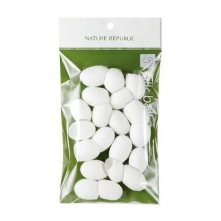 NATURE REPUBLIC BOULE DE SOIE NATURELLE FRAÎCHE NETTOYANTES POUR LE VISAGE 20 UNITE