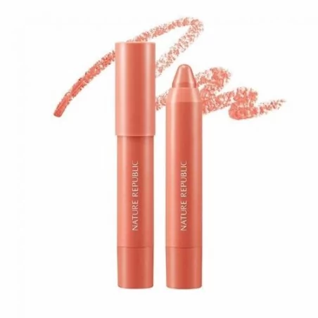 NATURE REPUBLIC BY FLOWER ECO CRAYON LIP VELVET 01 ANGEL BLUSH