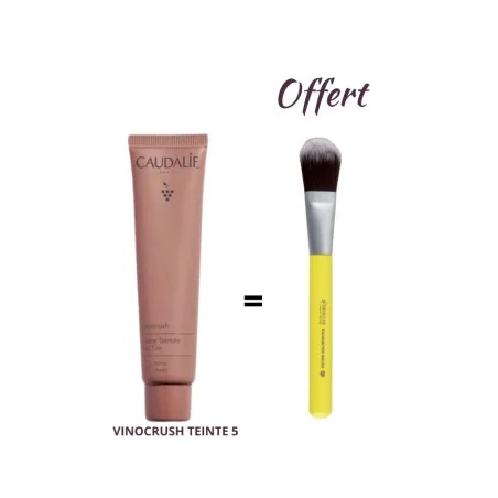CAUDALIE VINOCRUSH CREME TEINTEE 30 ML TEINTE 5 ACHETE + BENECOS PINCEAU FOND DE TEINT OFFERT