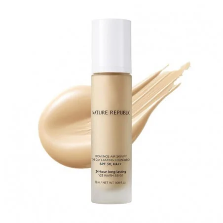 NATURE REPUBLIC PROVENCE AIR SKIN FIT ONE DAY LASTING FOUNDATION Y23 WARM BEIGE SPF30 PA++ 32 ML