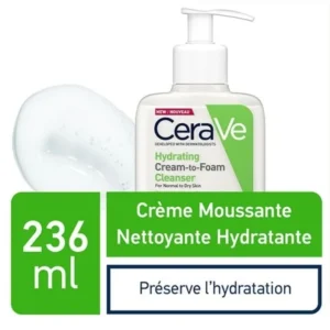 CERAVE CREME MOUSSANTE NETTOYANTE HYDRATANTE PEAUX SECHES 236ML