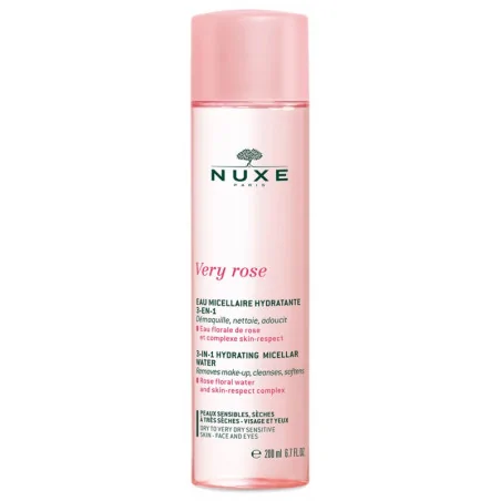 NUXE VERY ROSE - EAU DÉMAQUILLANTE PEAUX SENSIBLES, SÈCHES À TRÈS SÈCHES 200ML