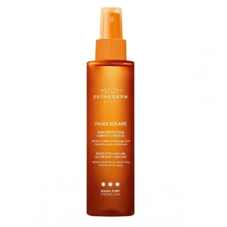 ESTHEDERM BRONZ L’HUILE SOLAIRE SOIN PROTECTEUR CORPS ET CHEVEUX SOLEIL FORT 150 ML