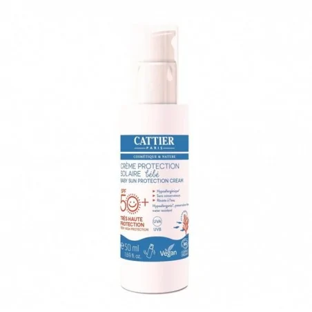 CATTIER CRÈME PROTECTION SOLAIRE BÉBÉ SPF 50+ BIO 50 ML