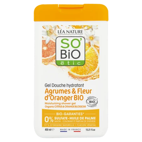 SO BIO GEL DOUCHE AGRUMES FLEURS D’ORANGER 450ML