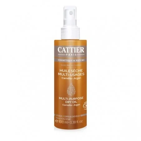 CATTIER HUILE SÈCHE MULTI-USAGES - VISAGE - CORPS - CHEVEUX - 100 ML