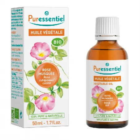 PURESSENTIEL HUILE VÉGÉTALE ROSE MUSQUÉE BIO 50ML