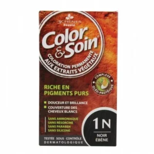 LES 3 CHENES COLOR & SOIN COLORATION PERMANENTE EXTRAITS VÉGÉTAUX 1N NOIR EBENE