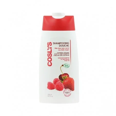 COSLYS SHAMPOOING DOUCHE ULTRA DOUX SANS SAVON AUX FRUITS ROUGES (250ML)