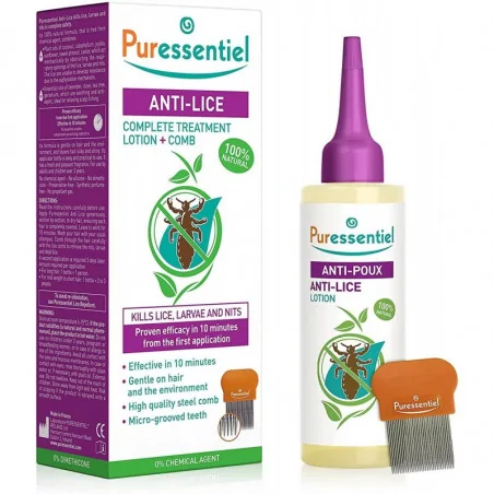 PURESSENTIEL LOTION ANTI-POUX + PEIGNE -100 ML
